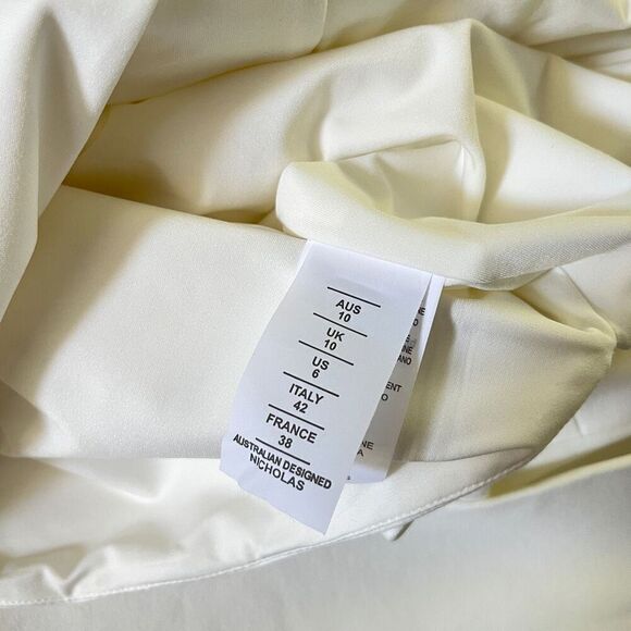 NICHOLAS Shiloh Cold Shoulder Midi Dress in Milk - Picture 12 of 12